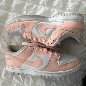 Size 7 women pink Nike dunk low